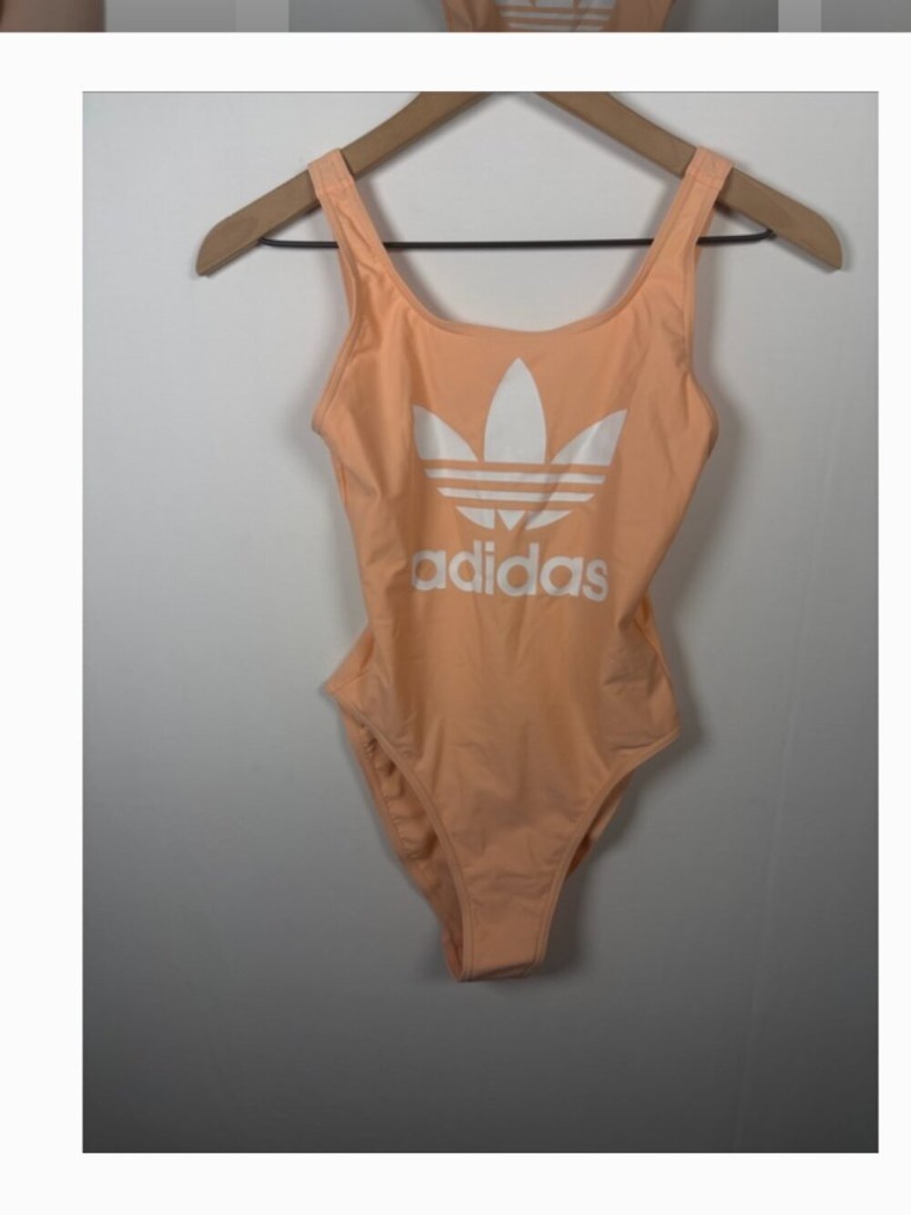 ADIDAS NEW Trefoil Logo One Piece Peachy Dusty Pink Swimsuit size small - Picture 2 of 7